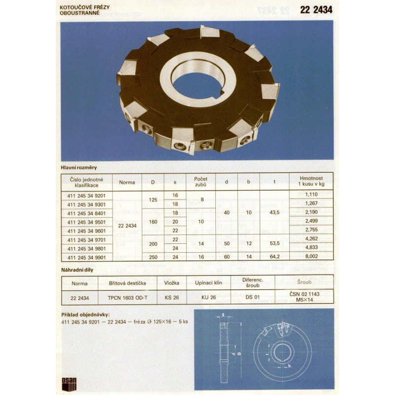 Narex Fréza kotoučová oboustranná, 160 x 22 mm, ČSN 22 2434, F90TP16N