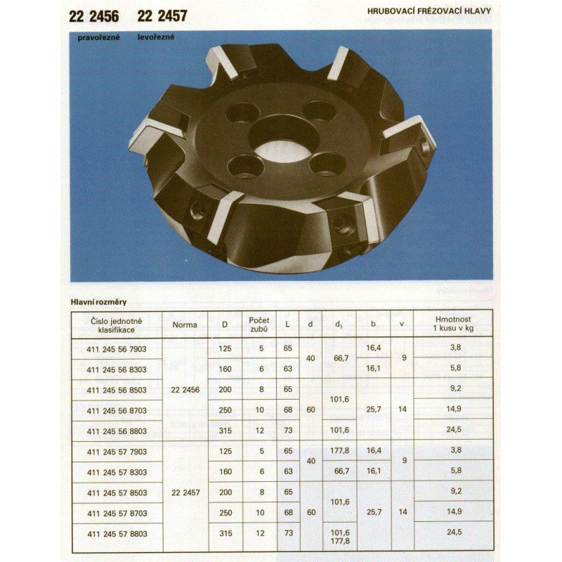 Narex Frézovací hlava hrubovací, pr. 125 mm, ČSN 22 2456, W60SP25