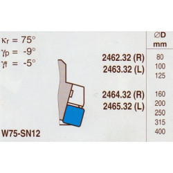 Narex Fréza čelní negativní, pr. 100 mm, ČSN 22 2462.12, W75SN12